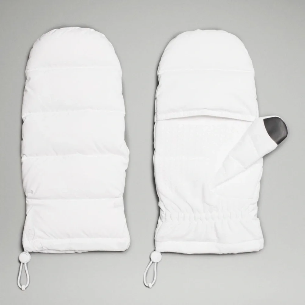 Lululemon Wunder Puff Mittens White Unisex Large XL NWT